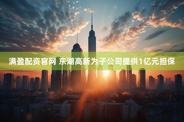 满盈配资官网 东湖高新为子公司提供1亿元担保